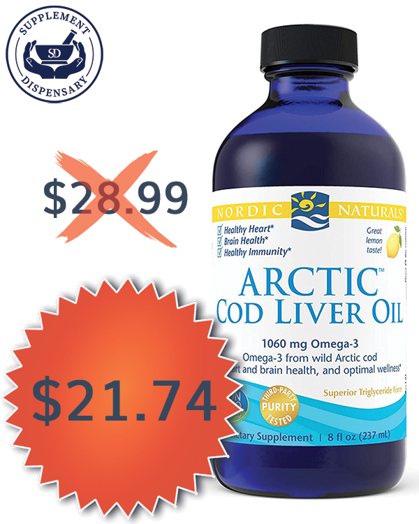 NL Nordic Naturals Arctic Cod Liver Oil, Lemon - 8 oz